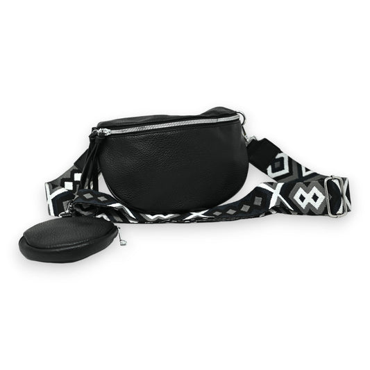 Schwarze Bauchtasche Umhängetasche
