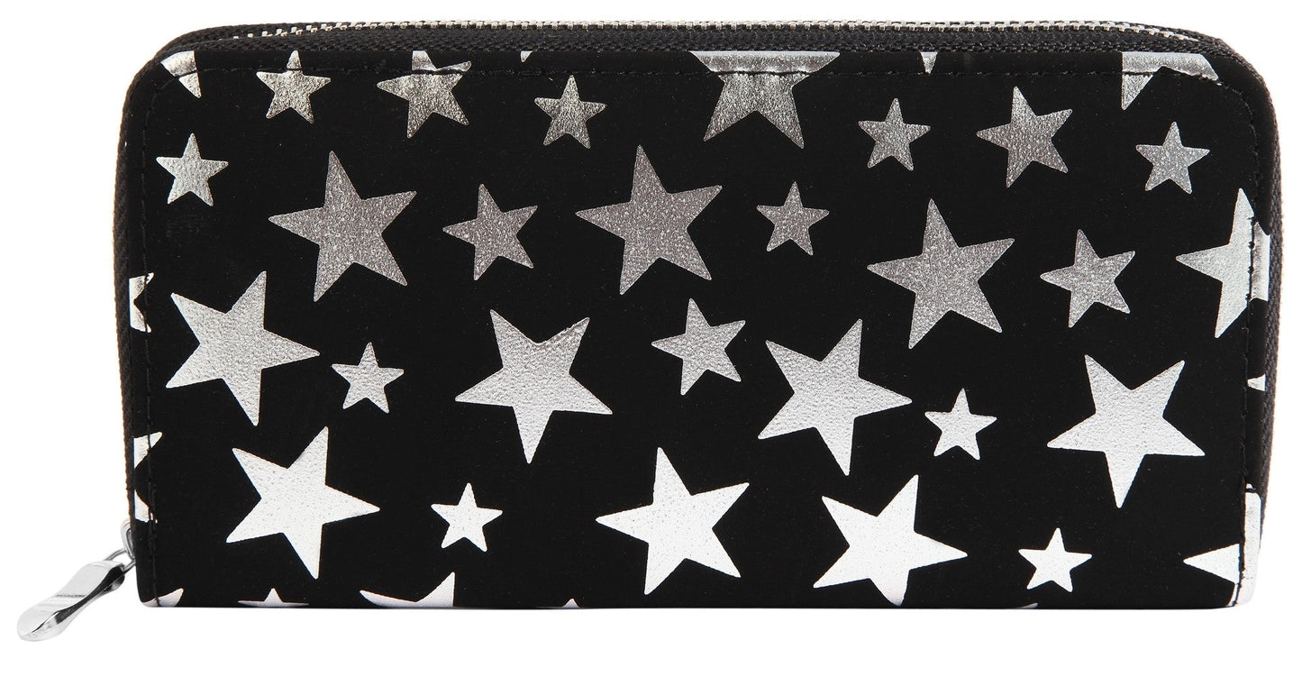 Damen-Geldbörse mit Silbernen Sternen
