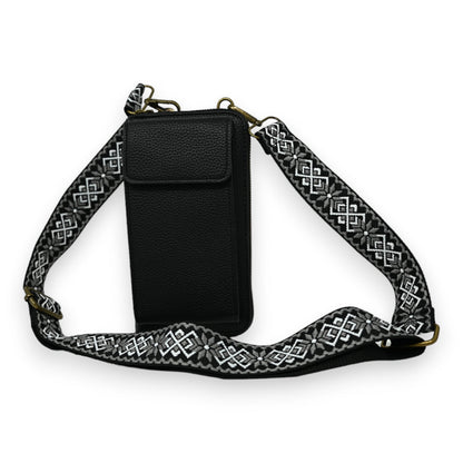 Schultertasche Handytasche und schwarzes Portemonnaie