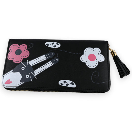 Schwarzer Katzenbrieftasche