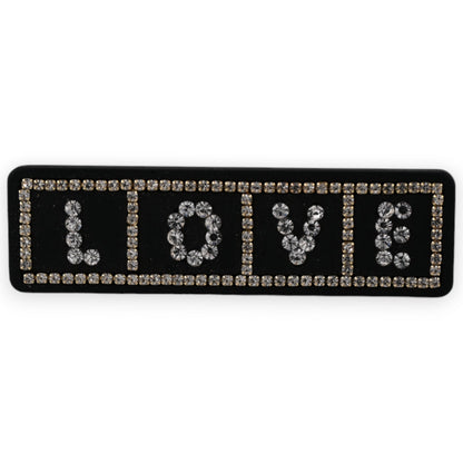Schwarze LOVE-Haarklammer mit Strassen