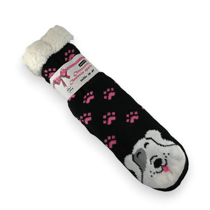 Socken Pantoffel Pilou Hundekopf