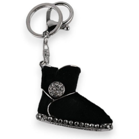Silberner Schlüsselanhänger schwarzer Schuh