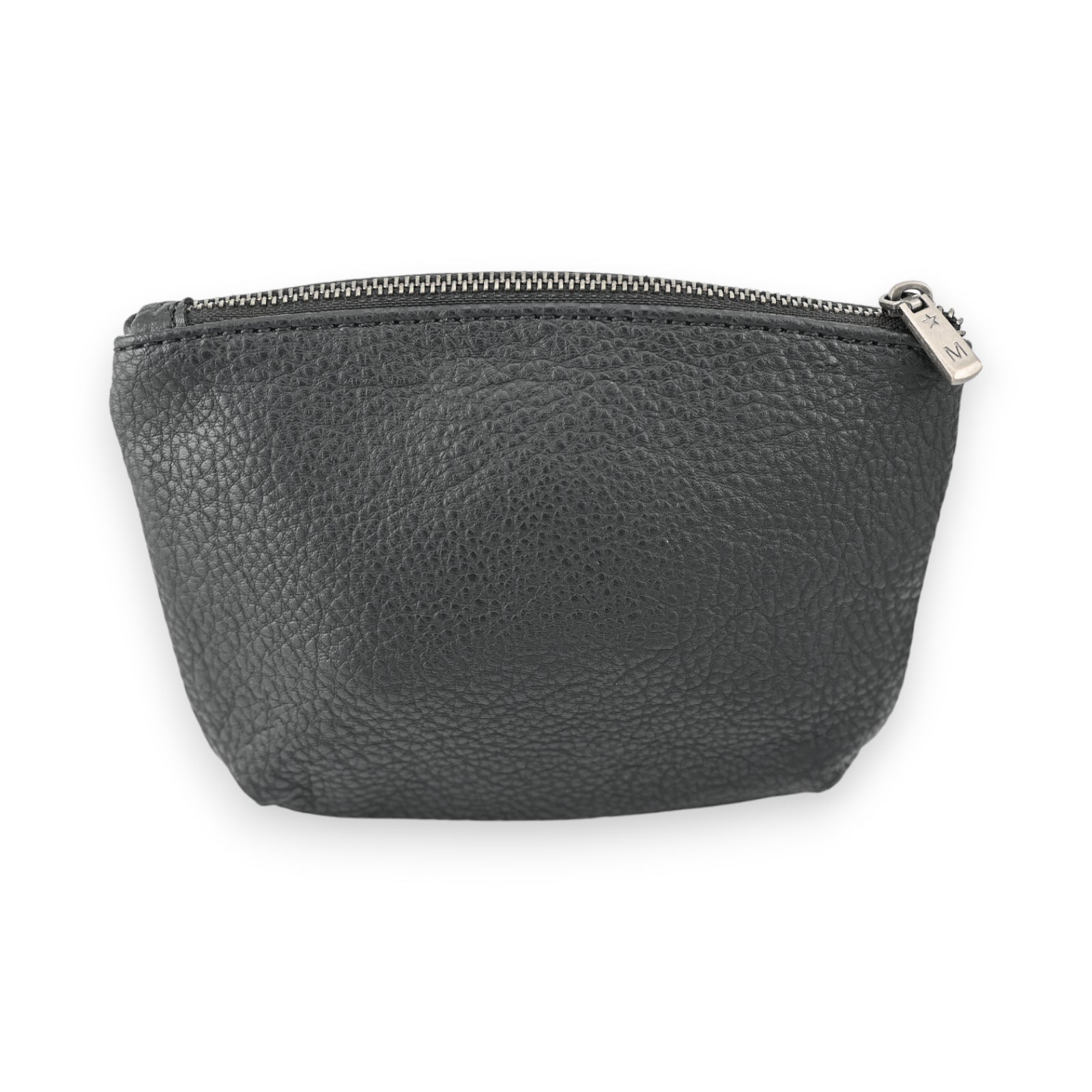 Schwarzes synthetisches Leder-Portemonnaie mit Reißverschluss, kompakte Form, texturierte Oberfläche, praktisch und stilvoll