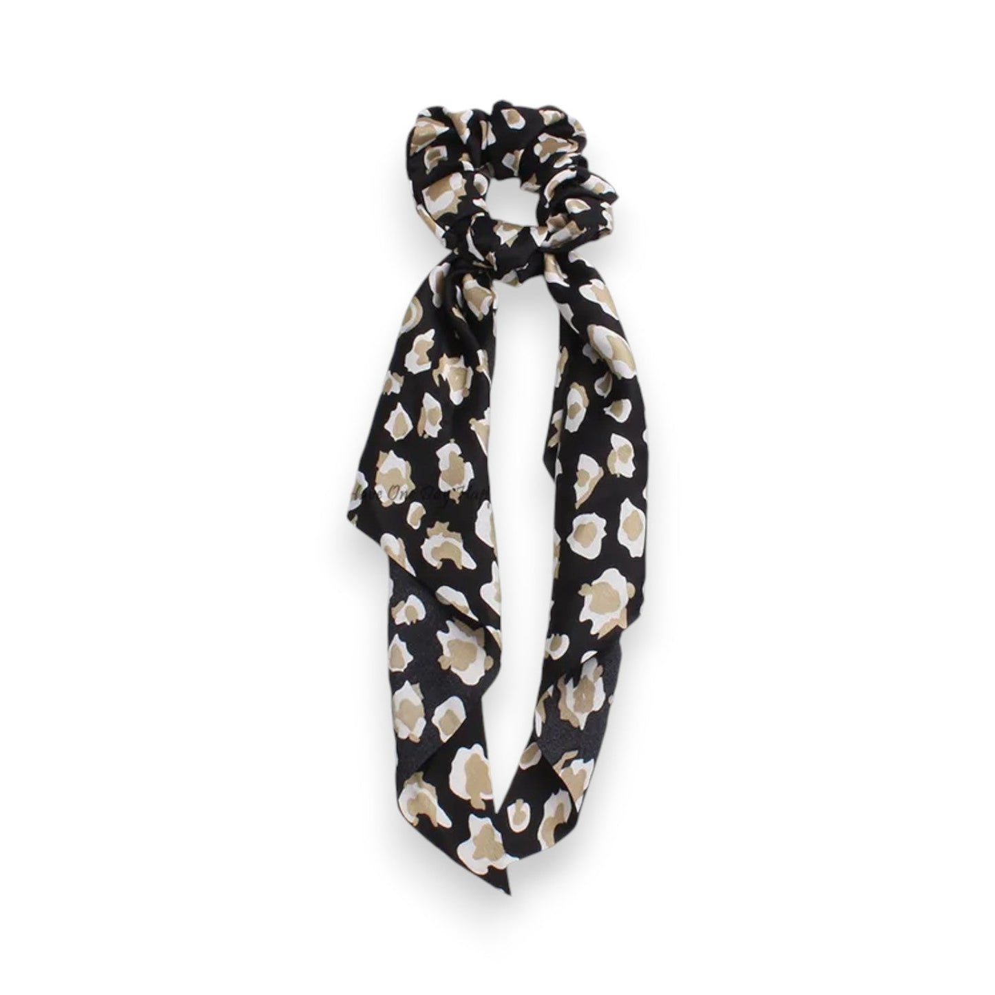 Scrunchie Haarband Leopard Schwarz und Beige