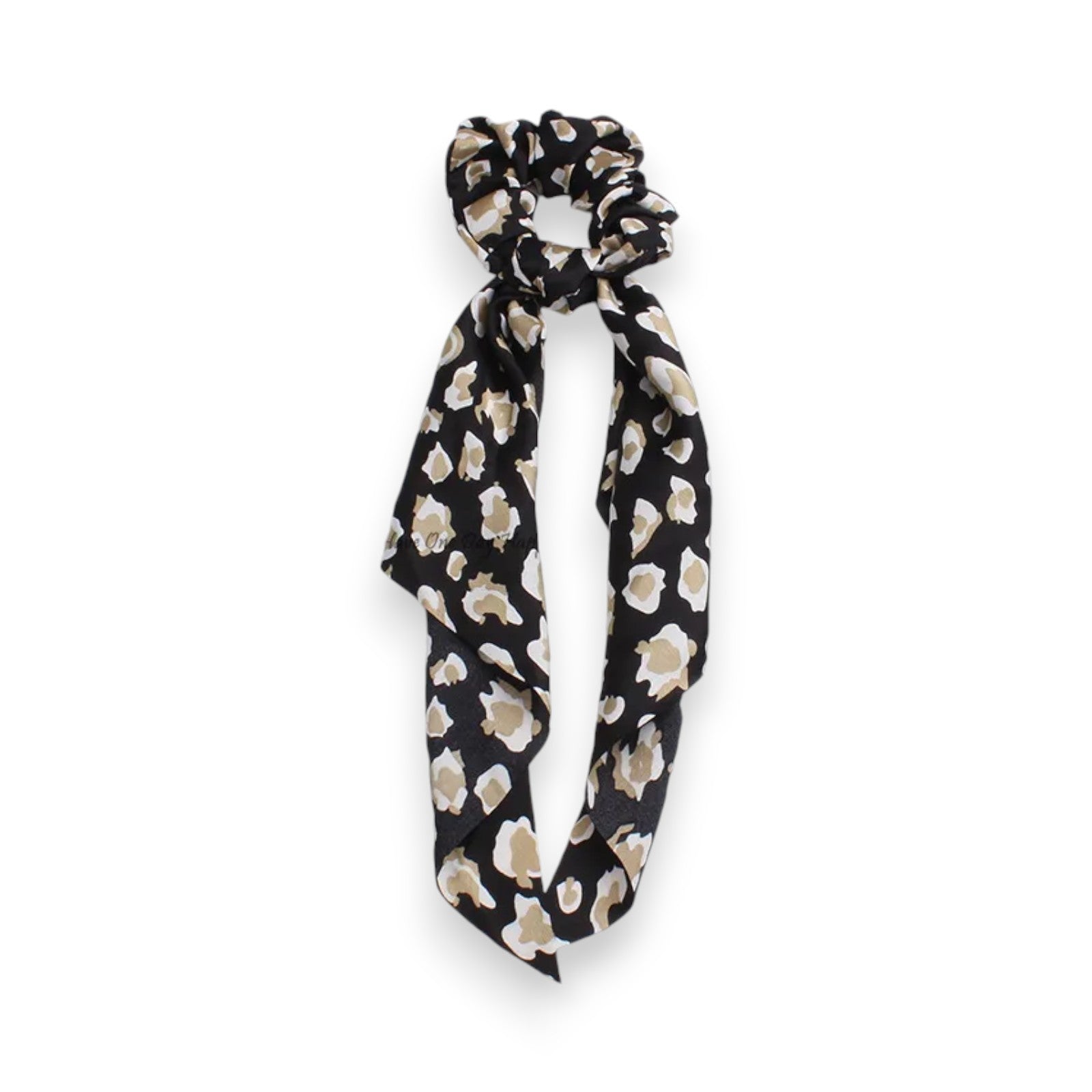 Scrunchie Haarband Leopard Schwarz und Beige