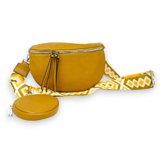 Senfgelbe Bauchtasche Umhängetasche