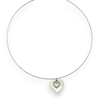 Zweifaches Herz Silber Halsband Fantasie-Kette