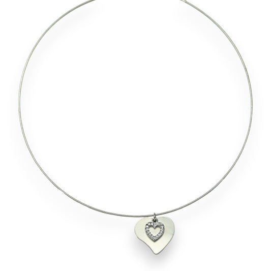 Zweifaches Herz Silber Halsband Fantasie-Kette