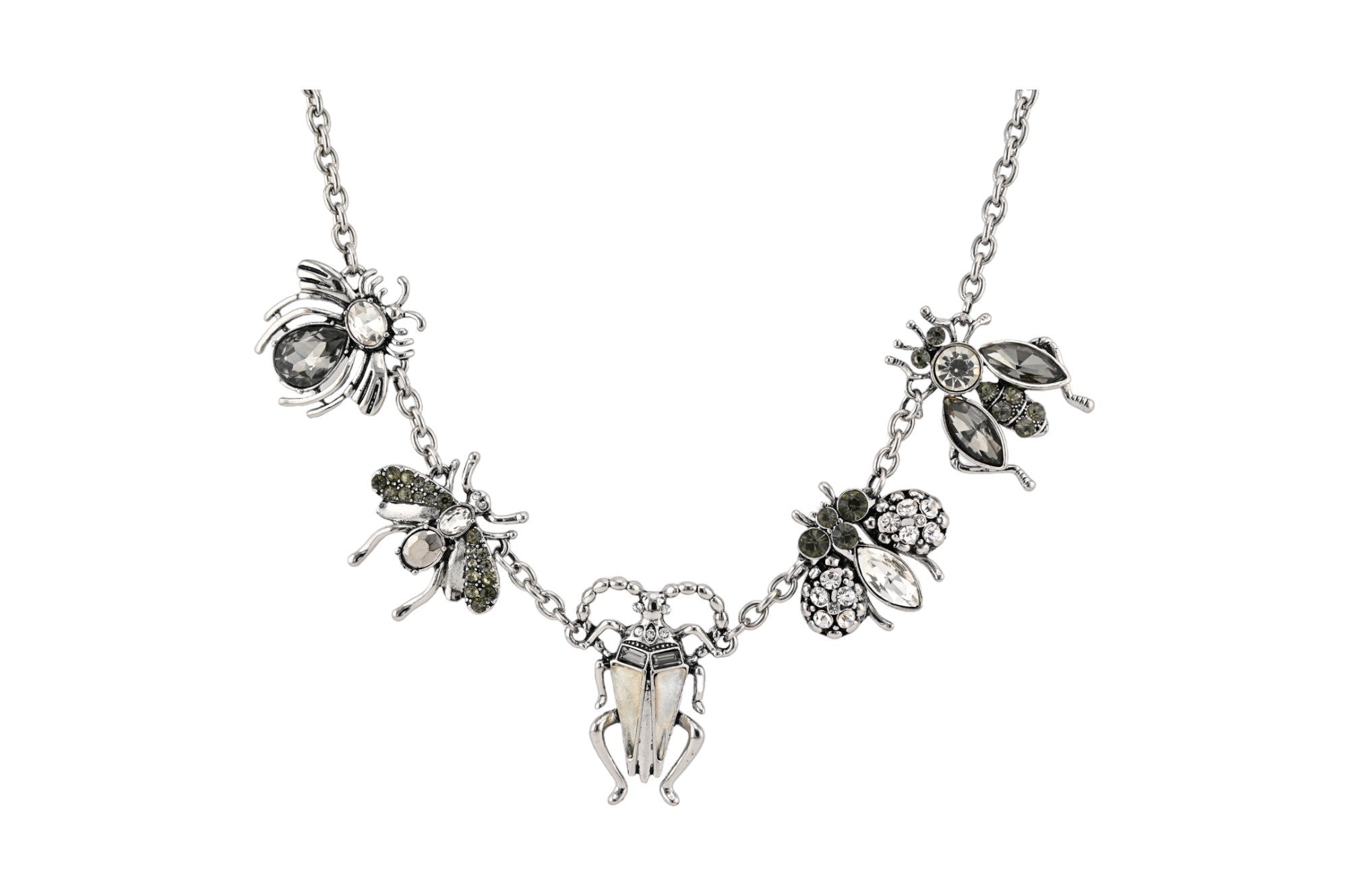 Modisches Silber-Insekten-Collier Belle Miss