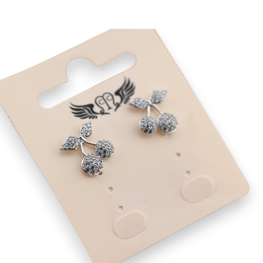 Ohrringe aus Silber mit Strass Kirsche