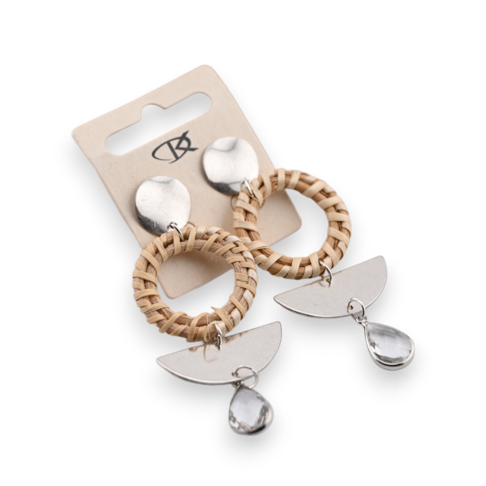 Hängende fantasie Ohrringe aus Silber und geometrischer Weide