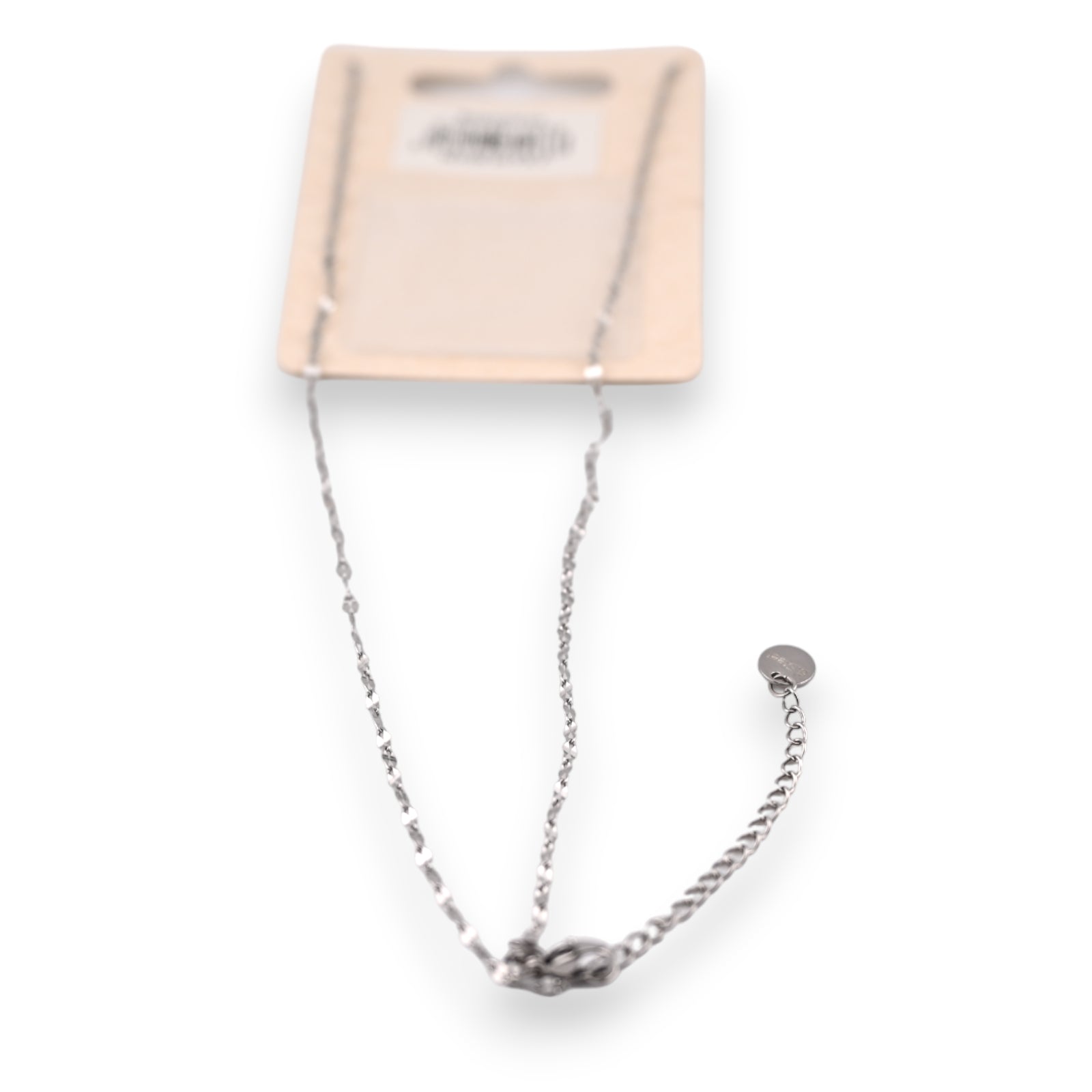 Filigrane Silber-Halskette mit Strassanhänger und Sternmotiv, auf Schmuckkarte präsentiert, elegantes Accessoire