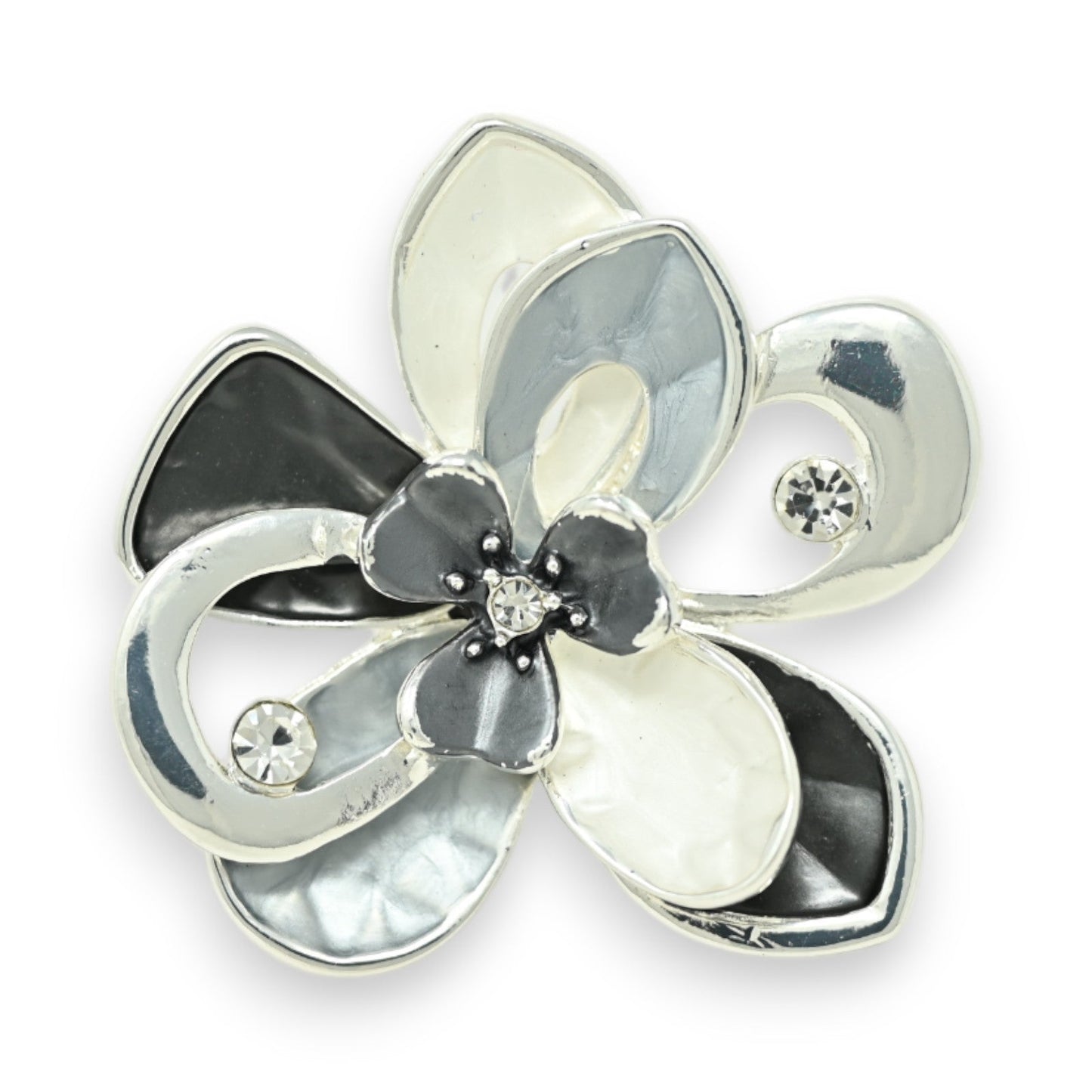 Silberne magnetische Blumenbrosche