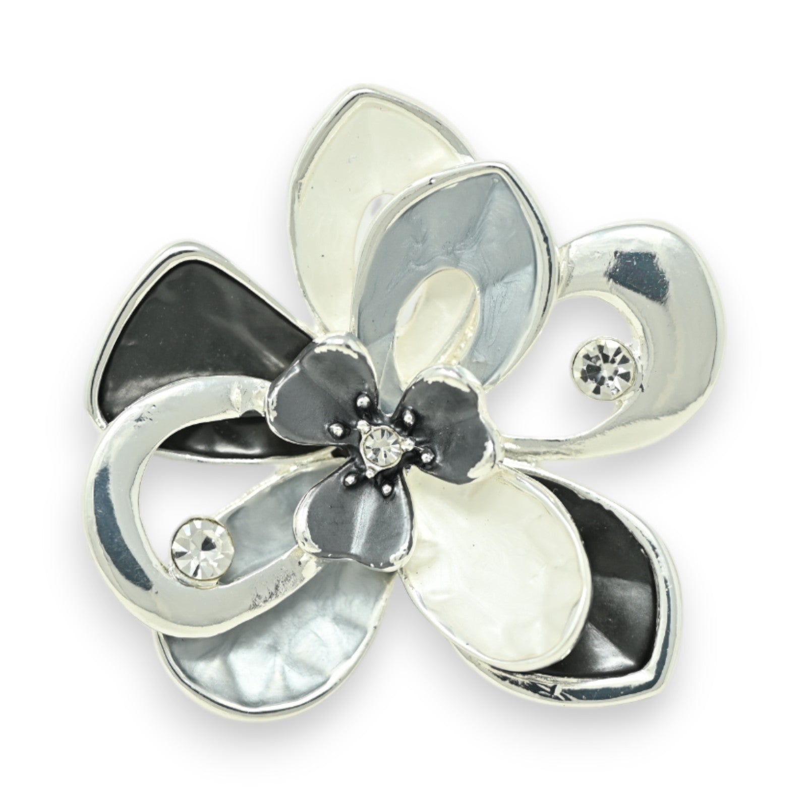 Silberne magnetische Blumenbrosche