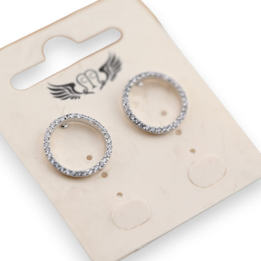 Ohrringe fantasievoll Strass Kreis silber