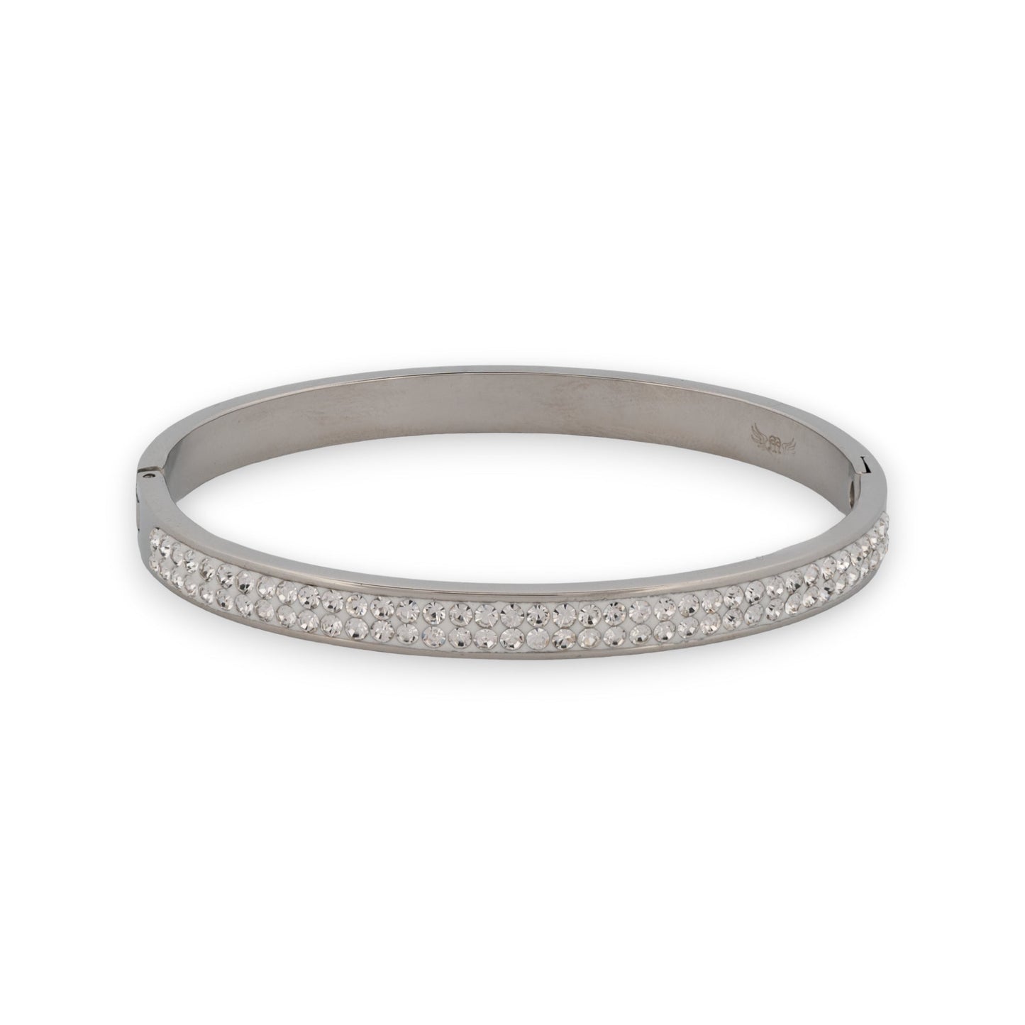 Feiner silberner Armreif mit Strassband