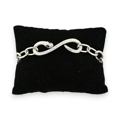 Stahlarmband silberne Kette Schlangenstrass