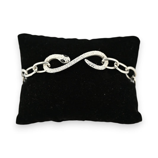 Stahlarmband silberne Kette Schlangenstrass