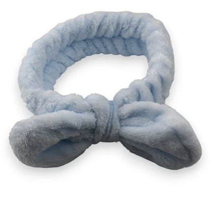 Himmelblauer gepolsterter Make-up-Stirnband mit Schleife, weiches Kosmetik-Accessoire und ...