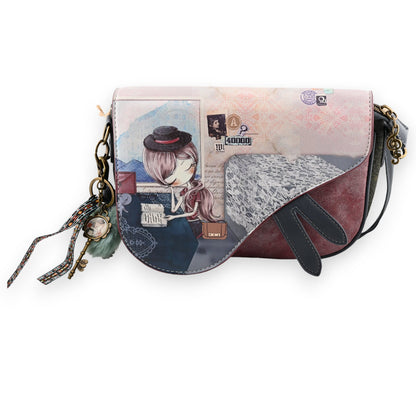Süße Candy-Schultertasche im Zug