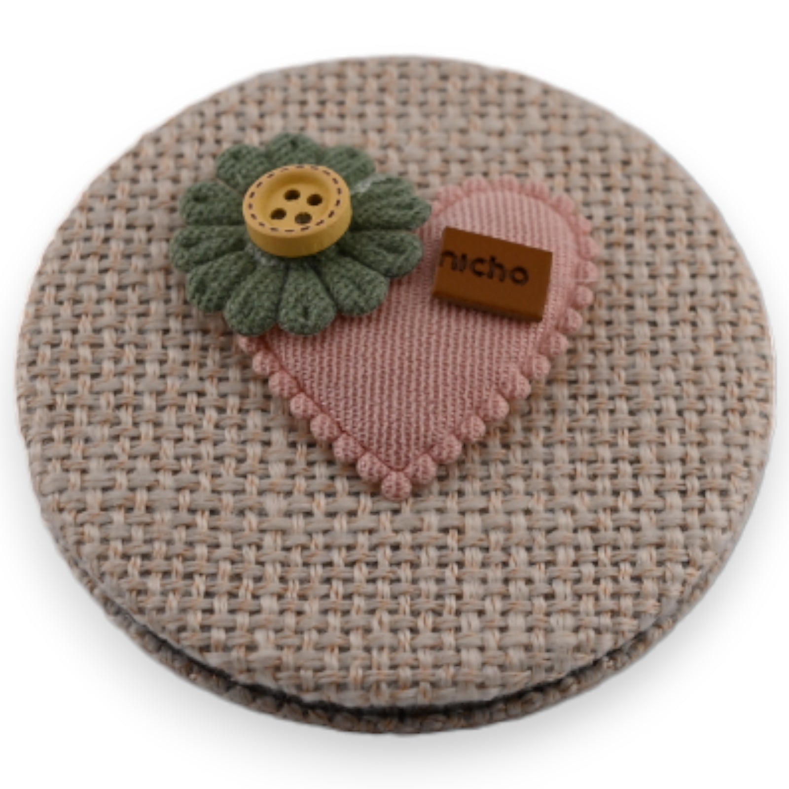 Kleiner Taschenspiegel Herz Blume Rosa 3D