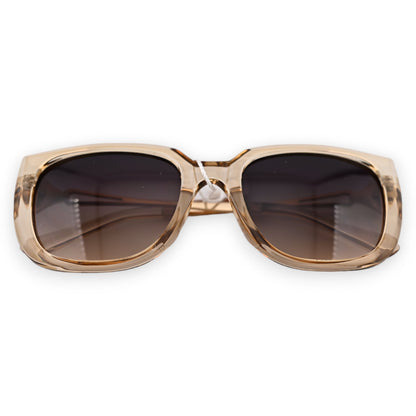 Transparente Brille mit Beige Rahmen
