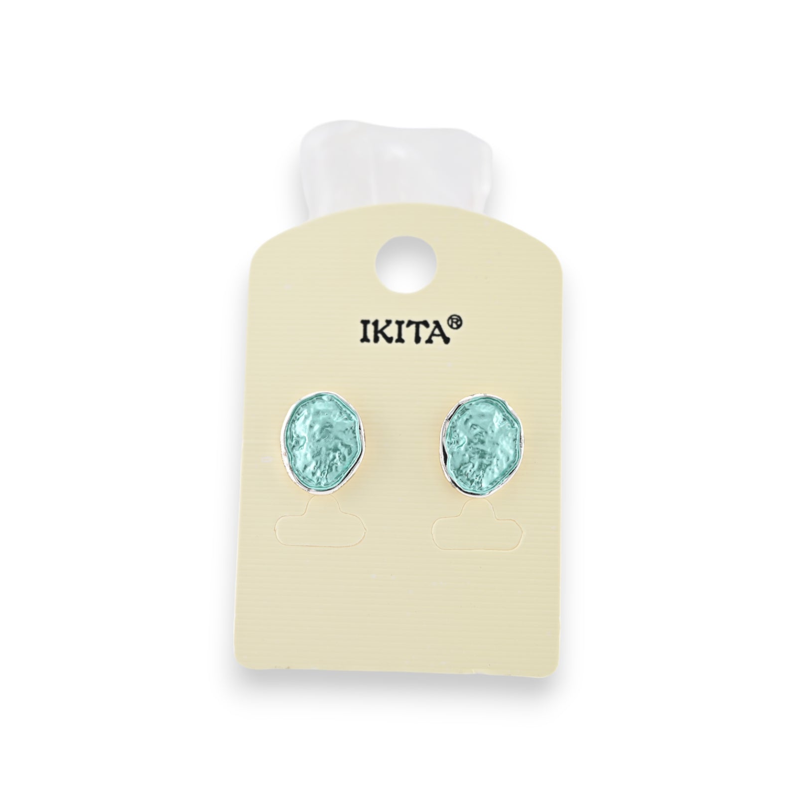 Türkisfarbene Ohrringe aus versilbertem Metall der Marke Ikita