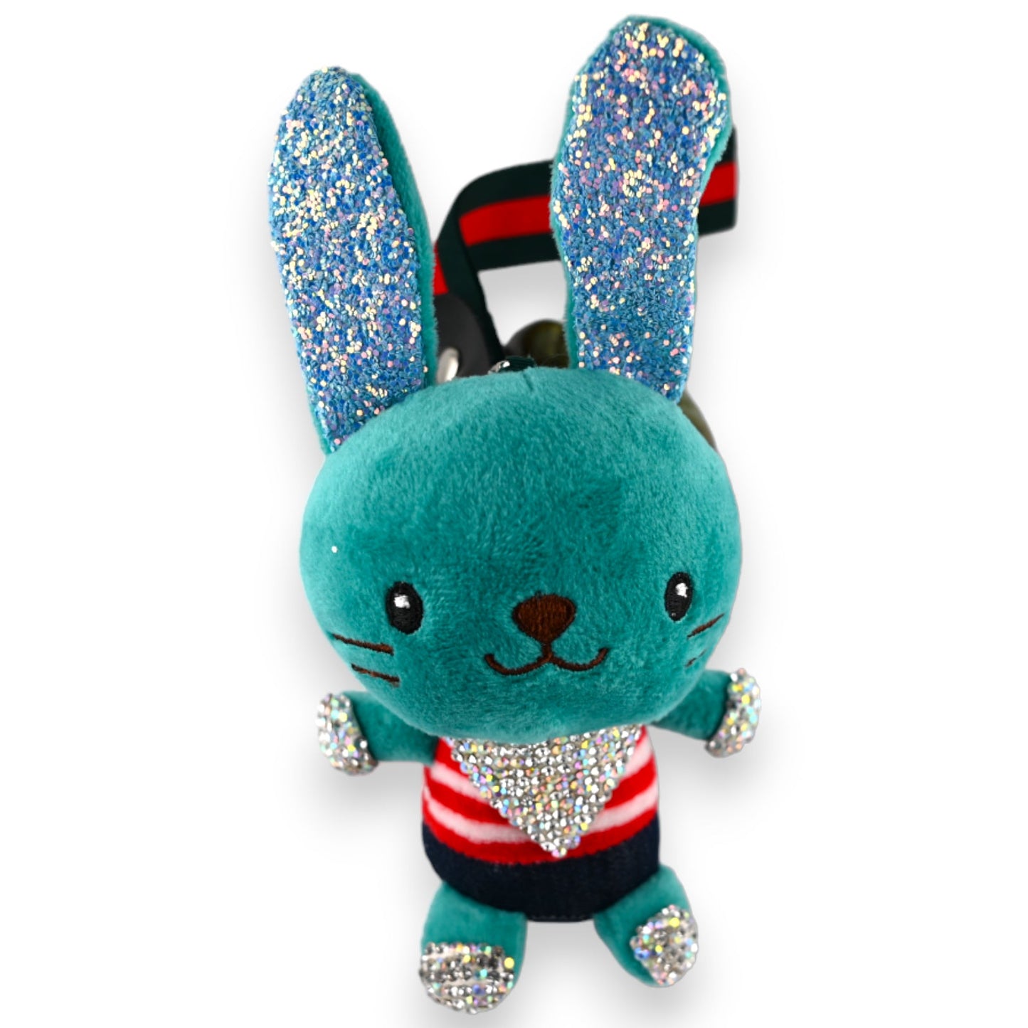 Schlüsselanhänger Doudou grüner Ente Strass
