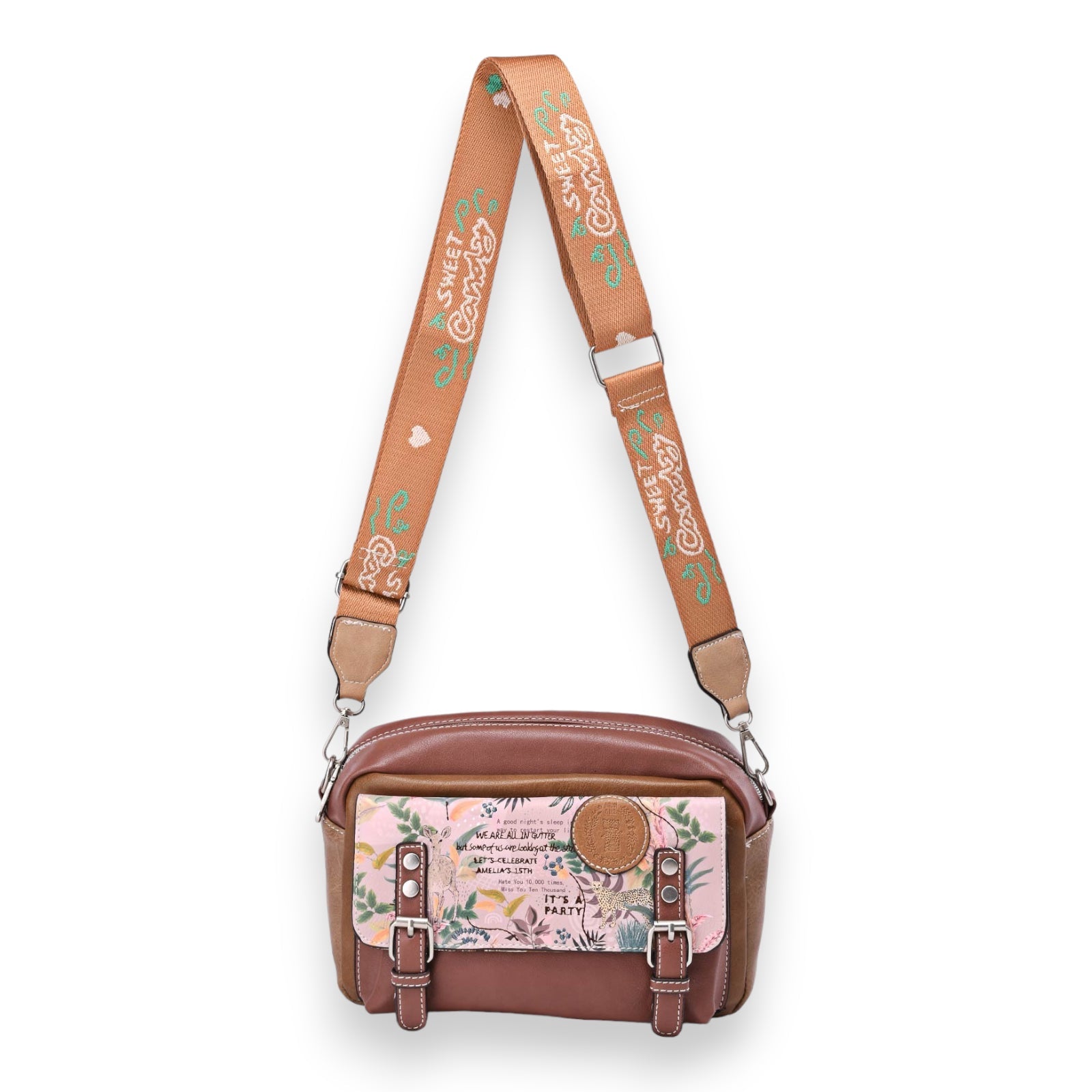 Umhängetasche Schultasche Sweet &Candy in Brauntönen
