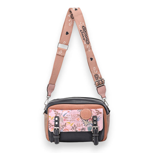 Umhängetasche Schultasche Sweet & Candy rosa und schwarz