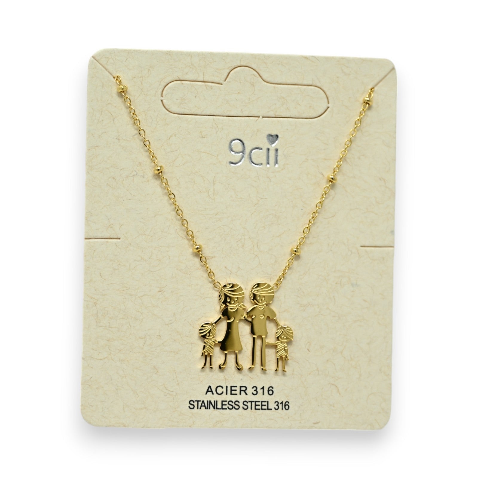 Vergoldete Edelstahl-Familienkette
