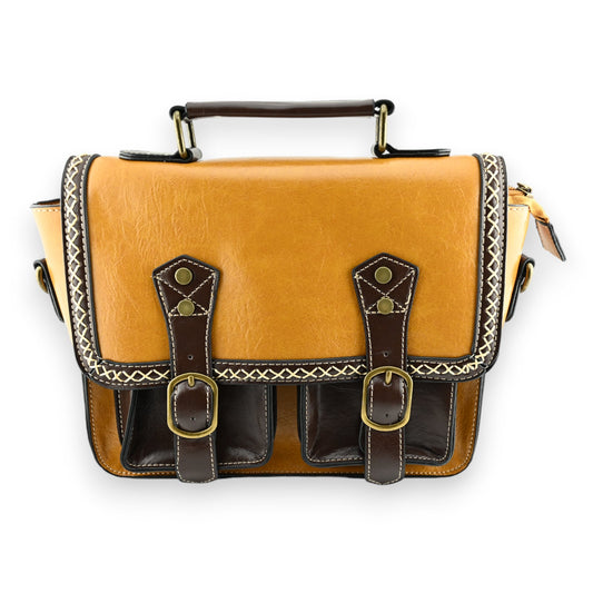 Vintage Senftasche und brauner Aktentasche