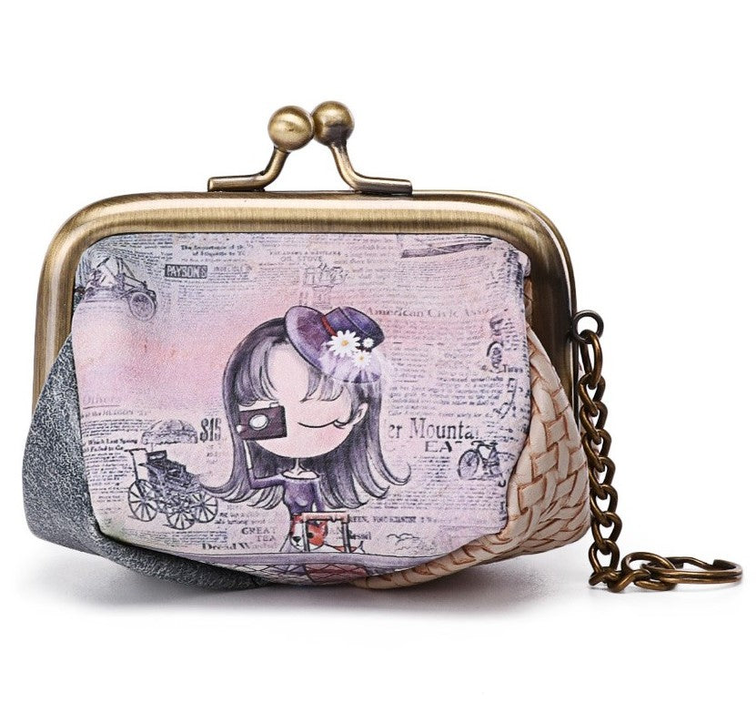 Geldbörse Mädchen mit Hut und Kamera