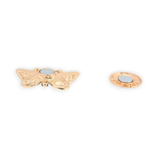 Magnetische Vintage-Schmetterlingsbrosche, silber- und goldfarbenes Design, elegant und retro