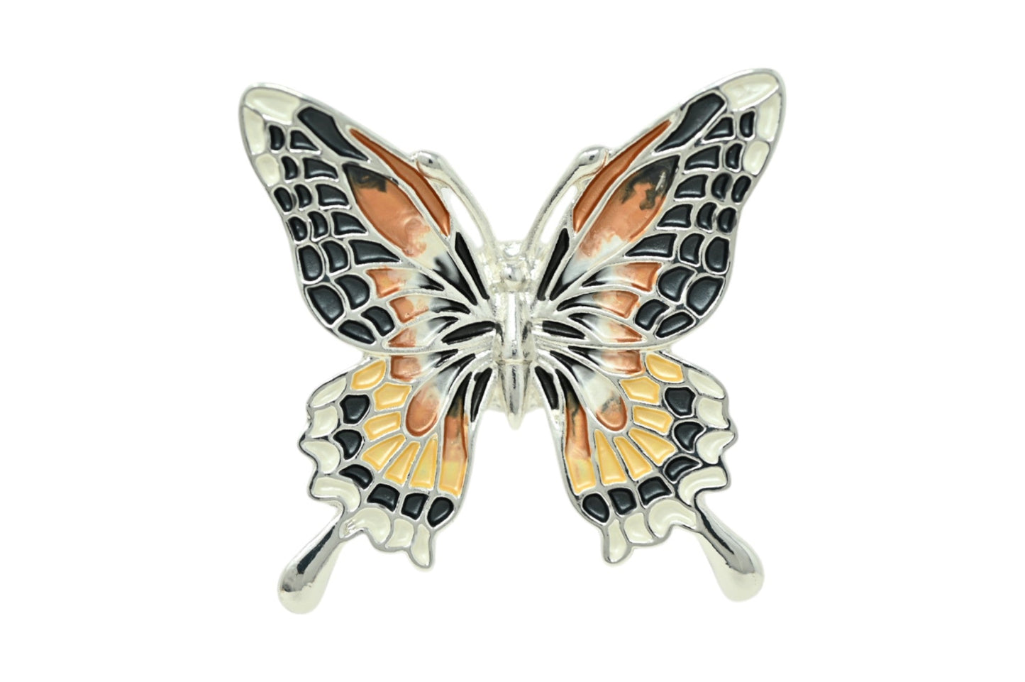 Vintage Silberne Magnetische Schmetterling-Brosche