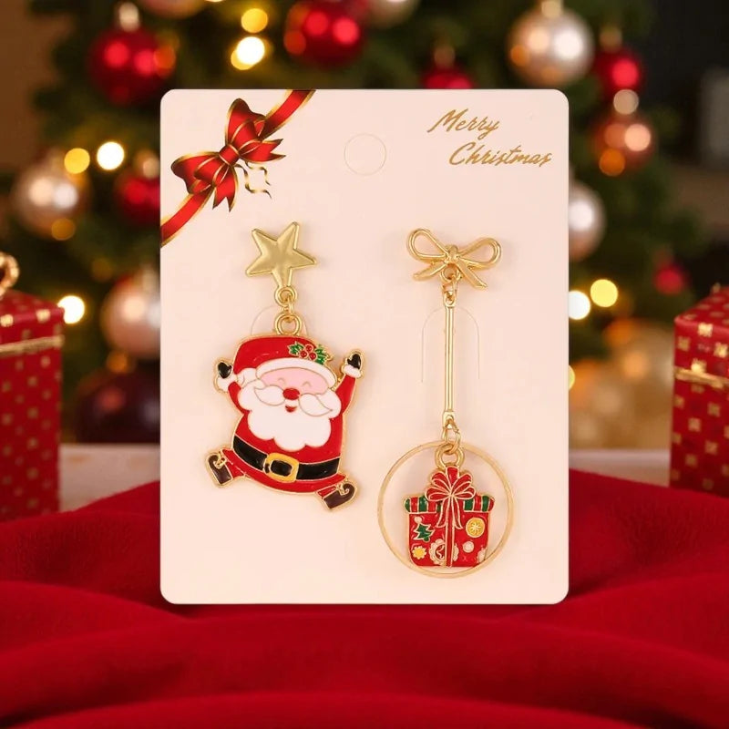 Asymmetrische Weihnachts-Fantasie-Ohrringe