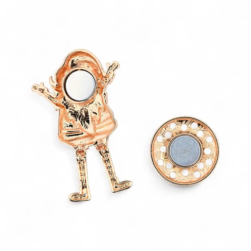 Rot-weiß emaillierter Weihnachtsmann - Magnetbrosche für die Weihnachtsfeiertage