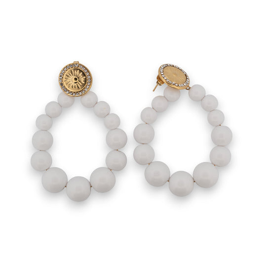 copy of Boucles d'oreilles créoles perles vert d'eau