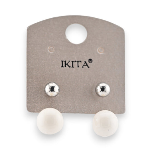 Weiße Perlenohrringe von Ikita