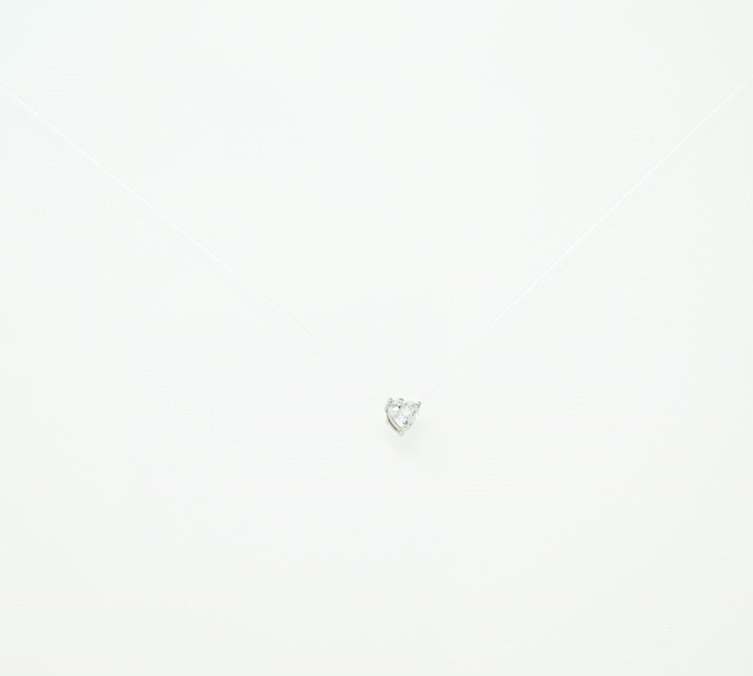 Feines Angelschnur-Halskette Herz Medaillon