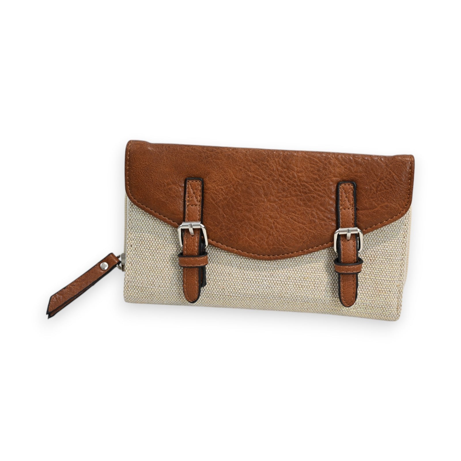 Zweifarbiges Portemonnaie Élégance Mélanie Paris Beige und Camel